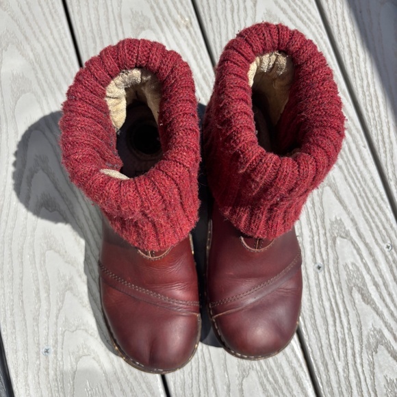 Women's El Naturalista Yggdrasil Red Leather Fold Over Sock Shoes Boots Size 6 - Picture 7 of 11